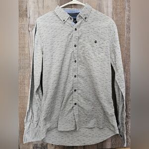 Michael Brandon Men's slim fit Black White Button up Sz M Short sleeve shirt